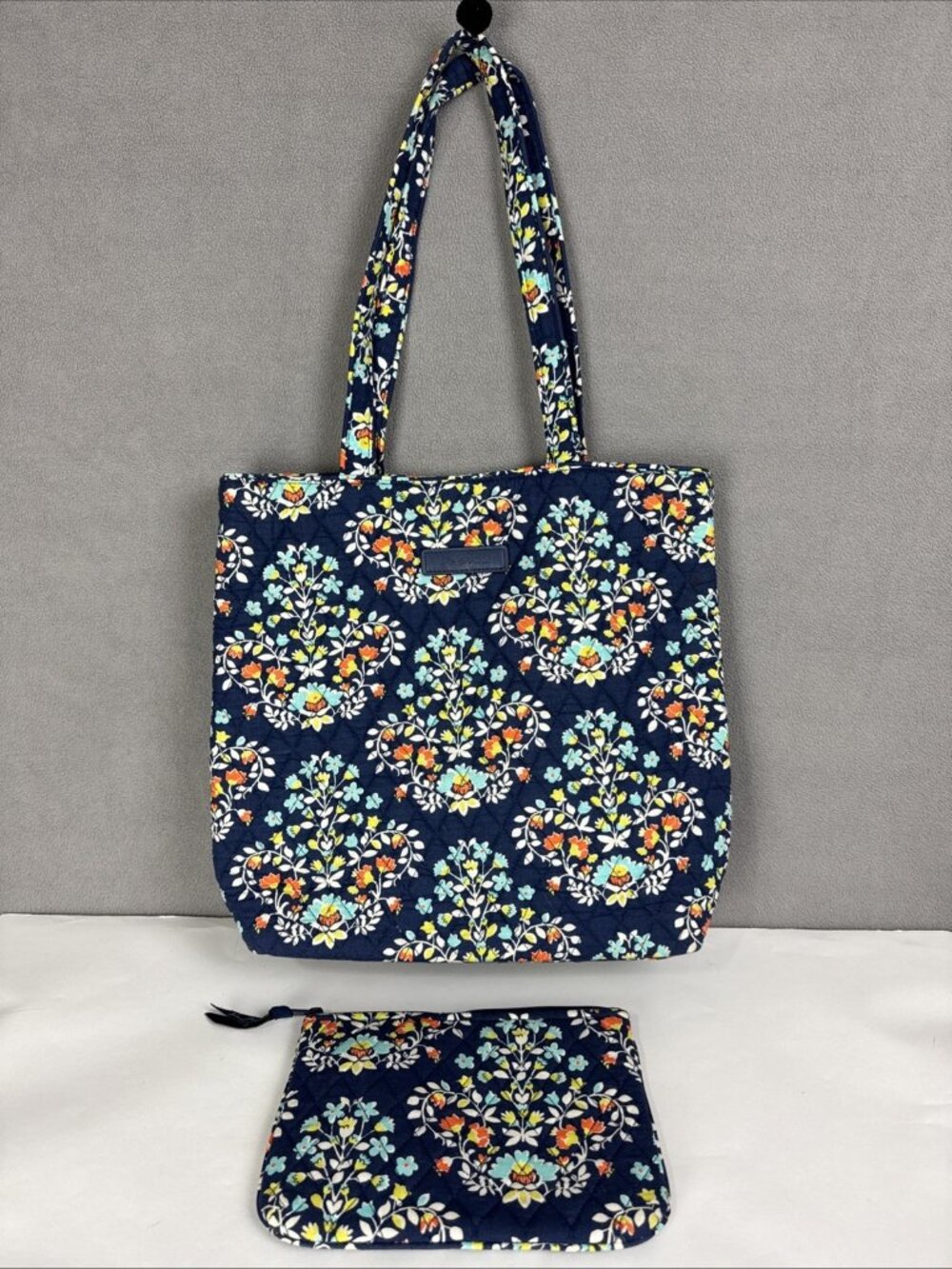 Vera Bradley Chandelier Floral Blue Tote & Zip Pouch Set outlet print spring